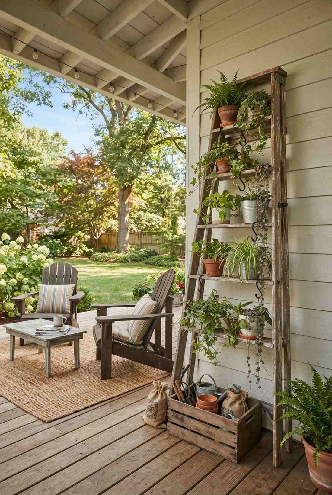 ladder shelf display