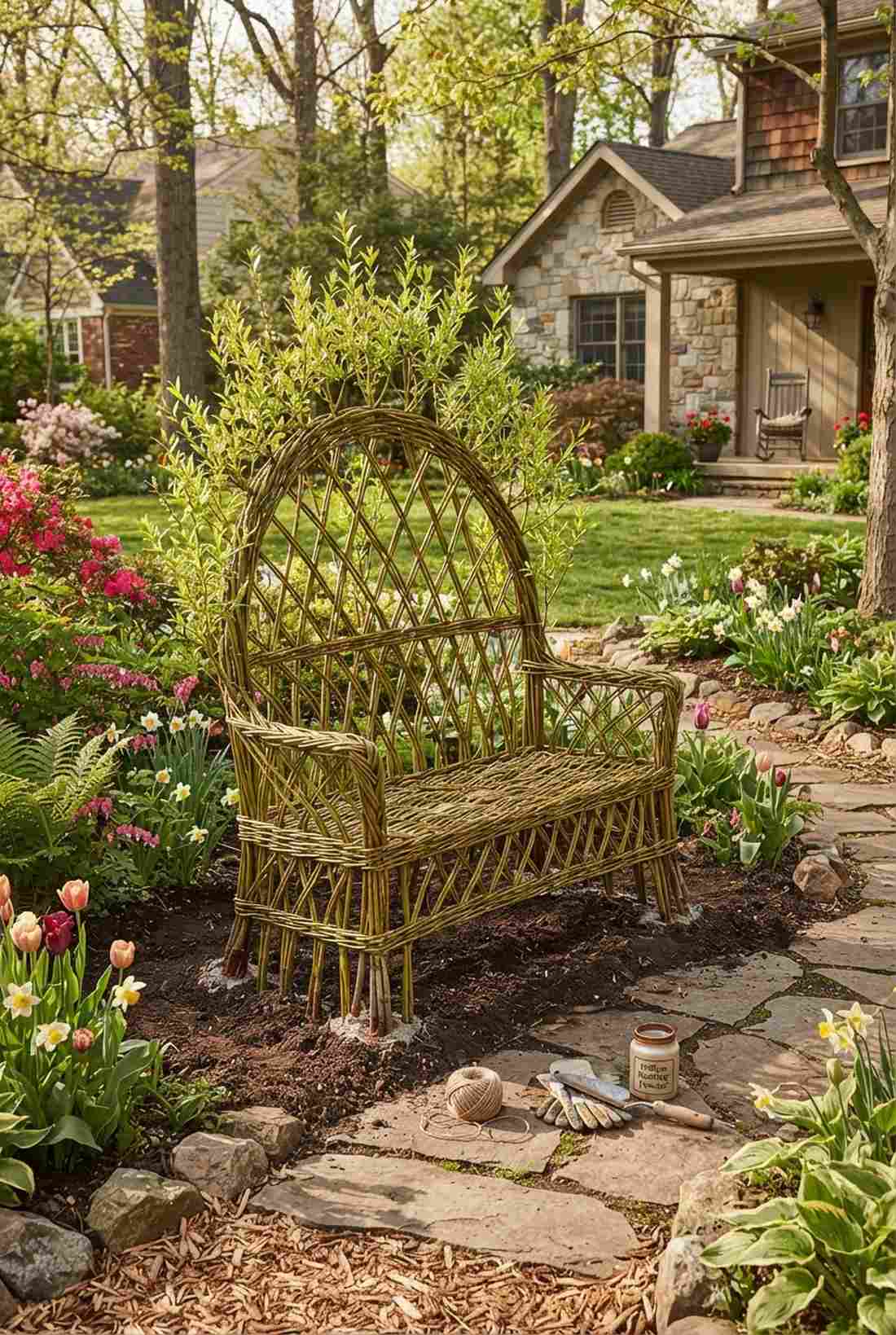 living willow bench structure