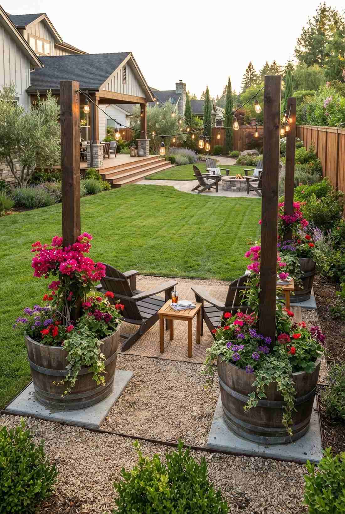 planter integrated light posts