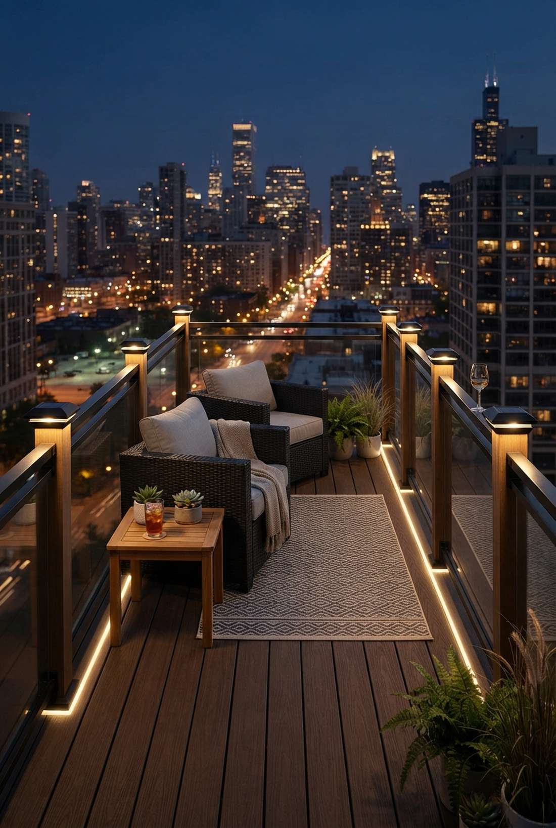 railing mounted post cap lights