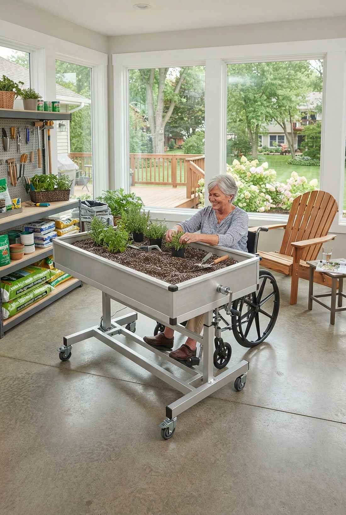 rolling height adjustable therapy bed
