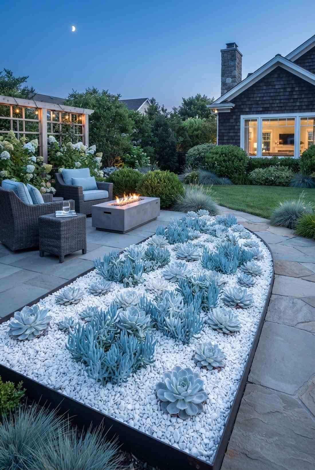 silver and blue moonlight garden