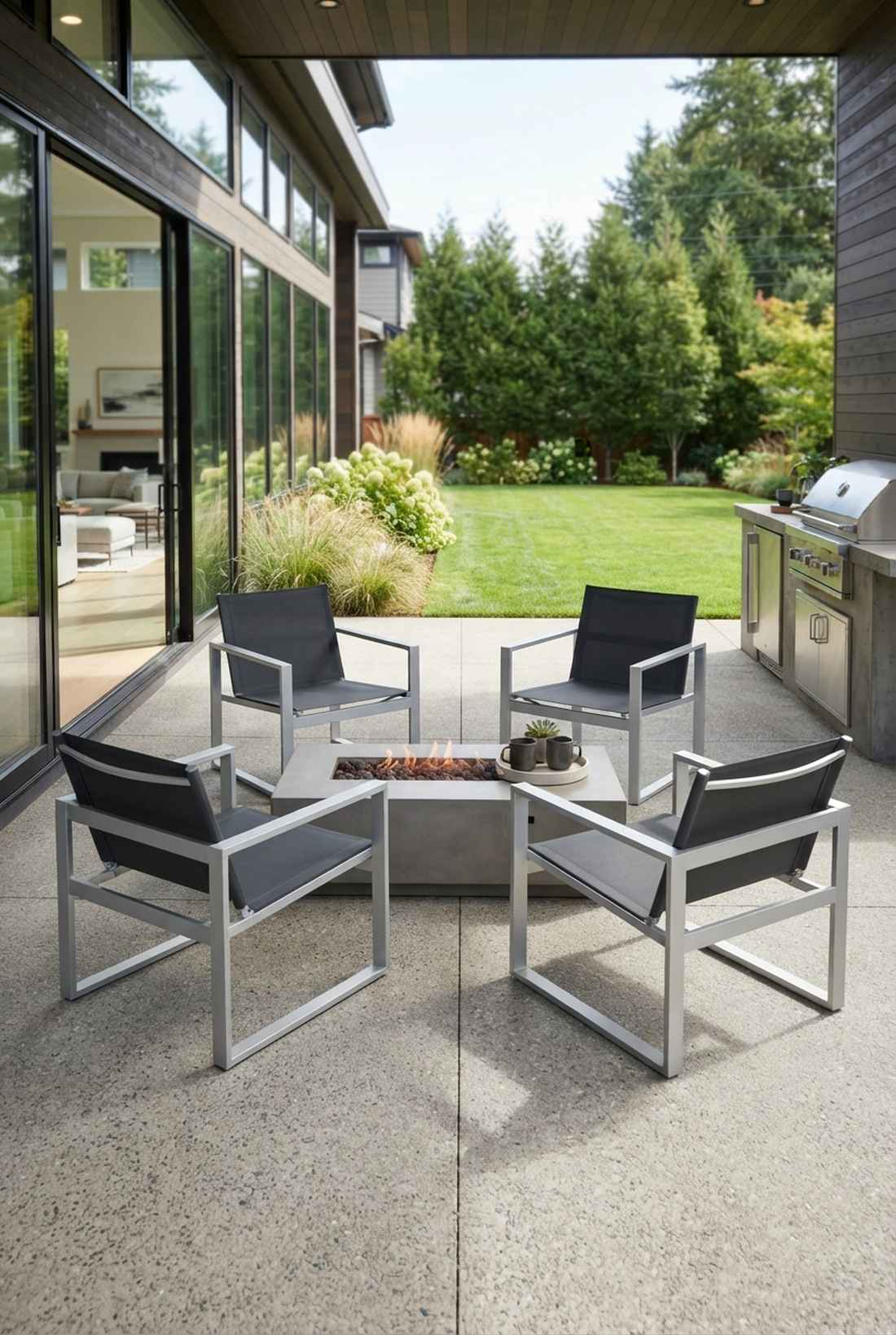 sling fabric aluminum frame chairs