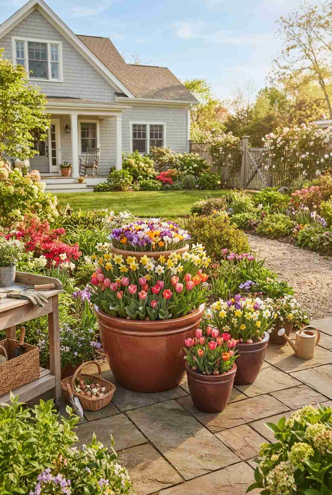 spring bulb layering display