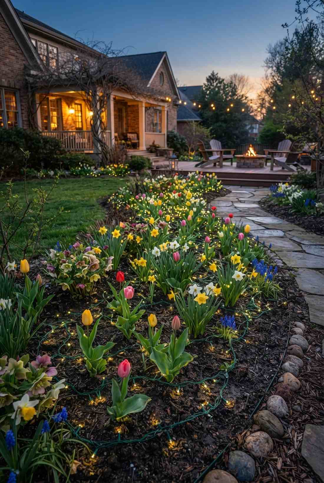 spring flowering bulb underlighting