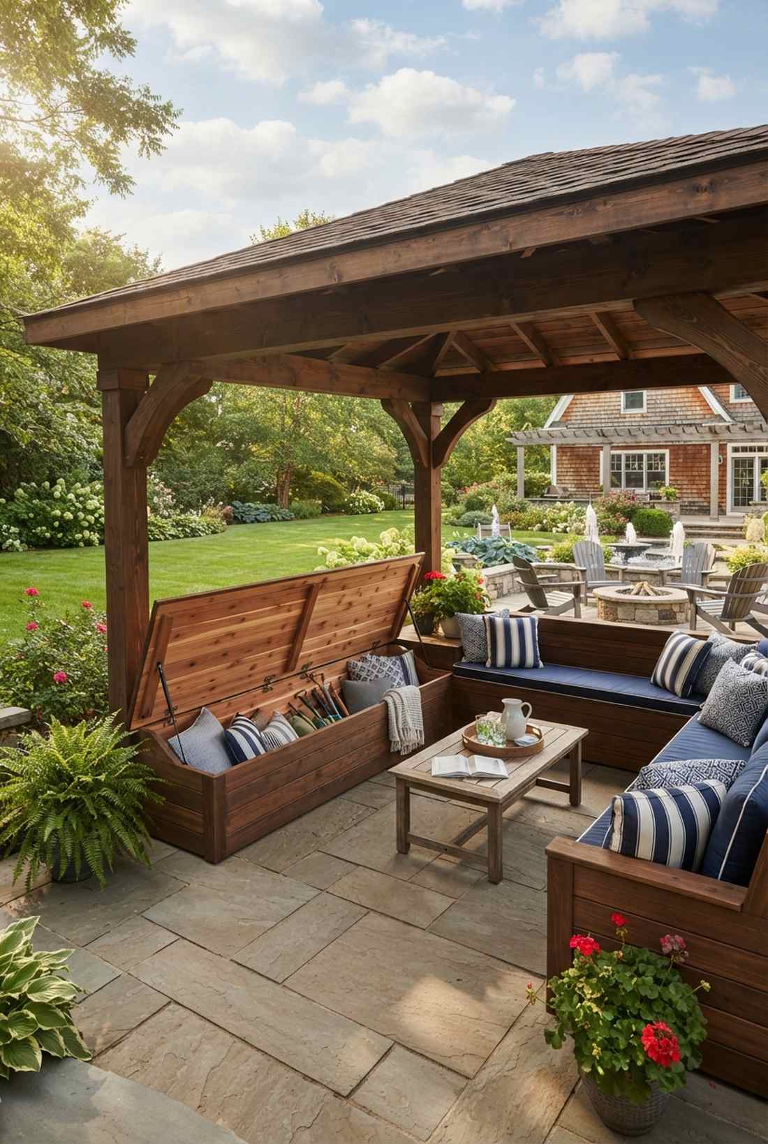 storage bench gazebo