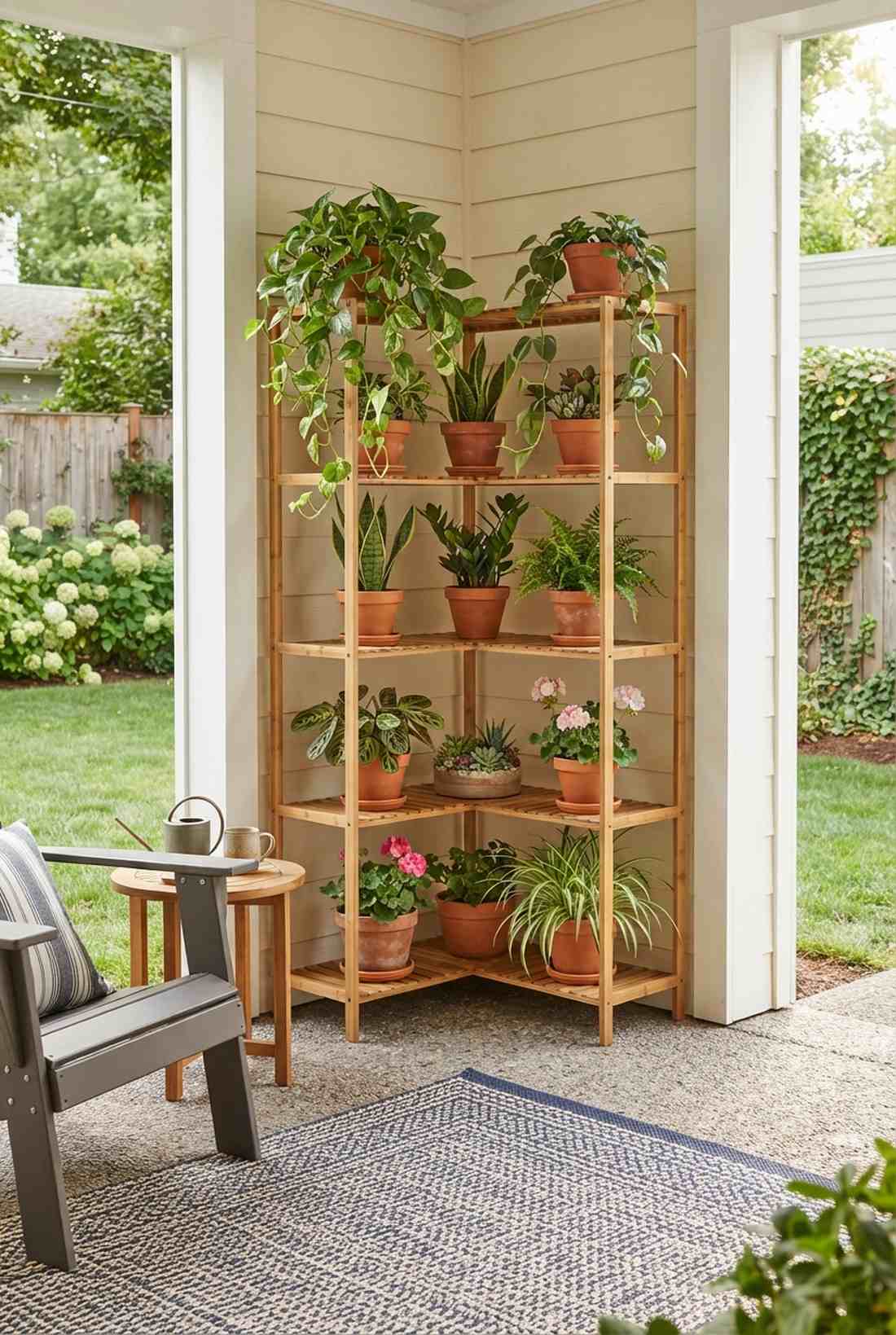 tiered corner displays