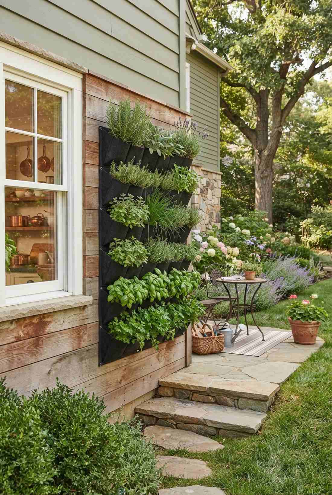 vertical herb garden wall