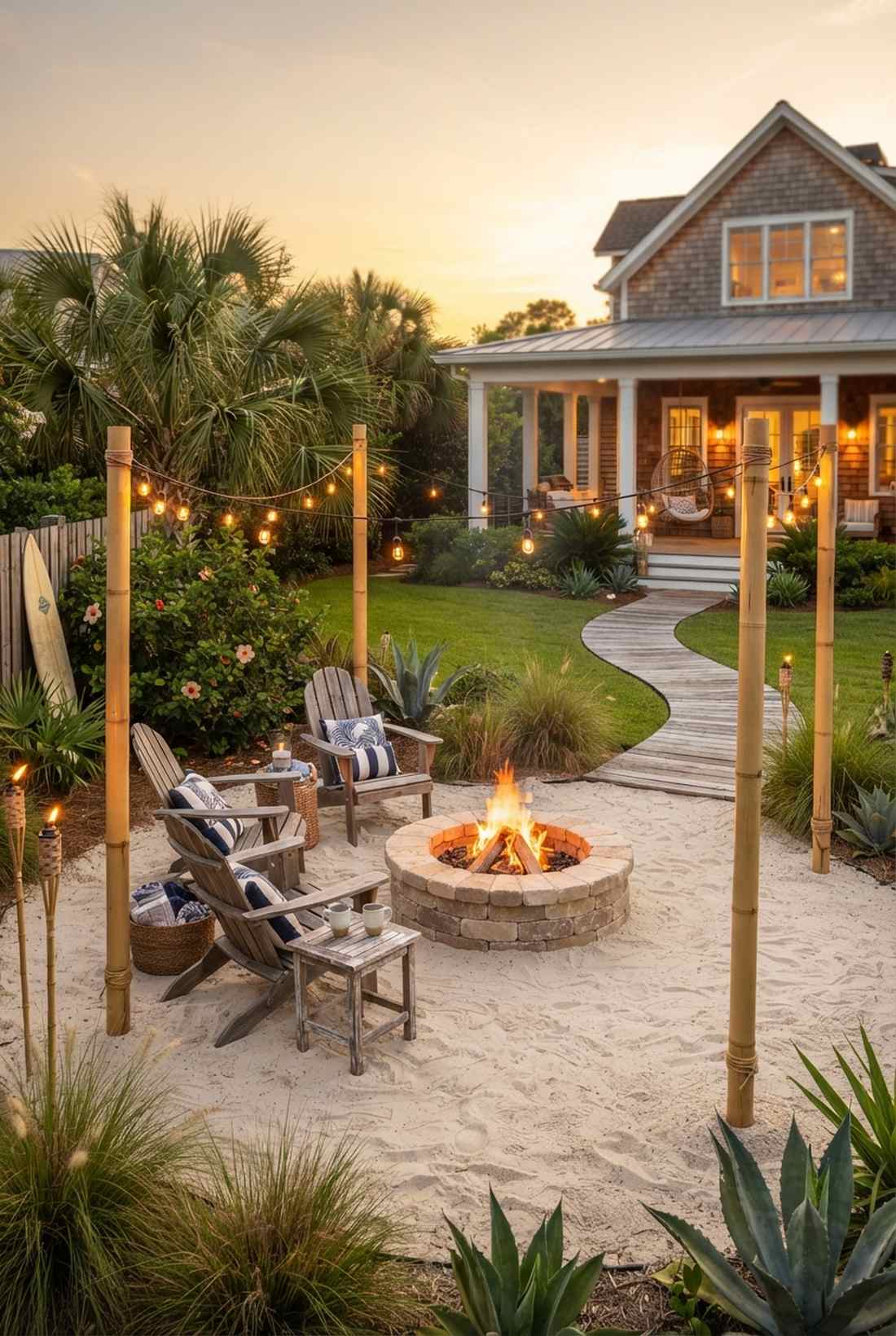 bamboo tiki style poles