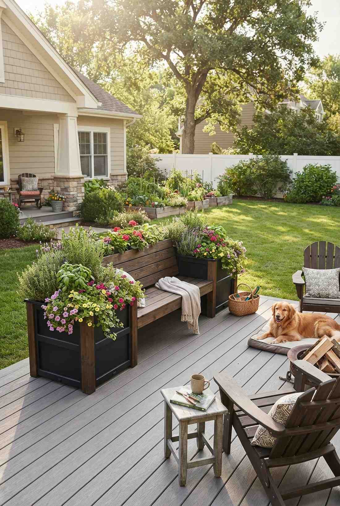 elevated planter bench