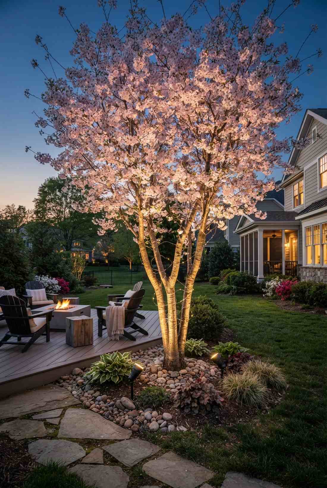flowering tree accent lighting