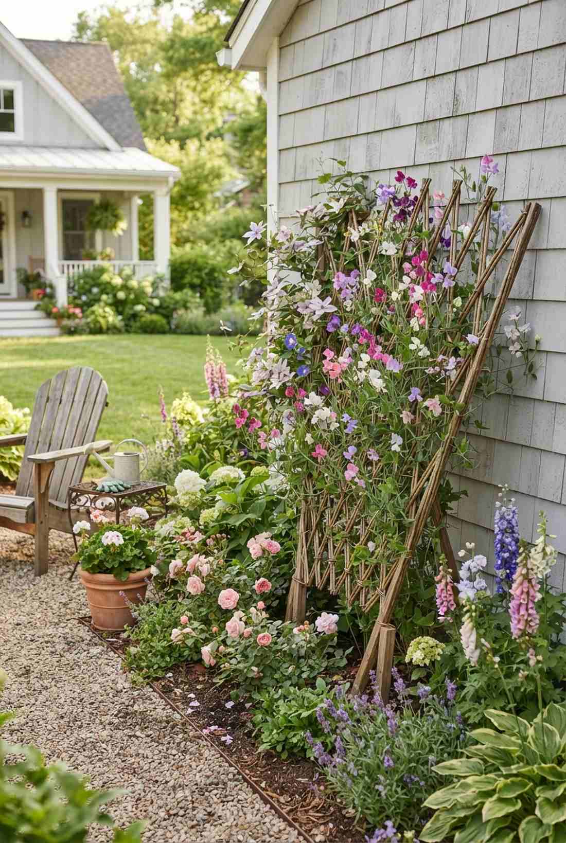folding fan trellis