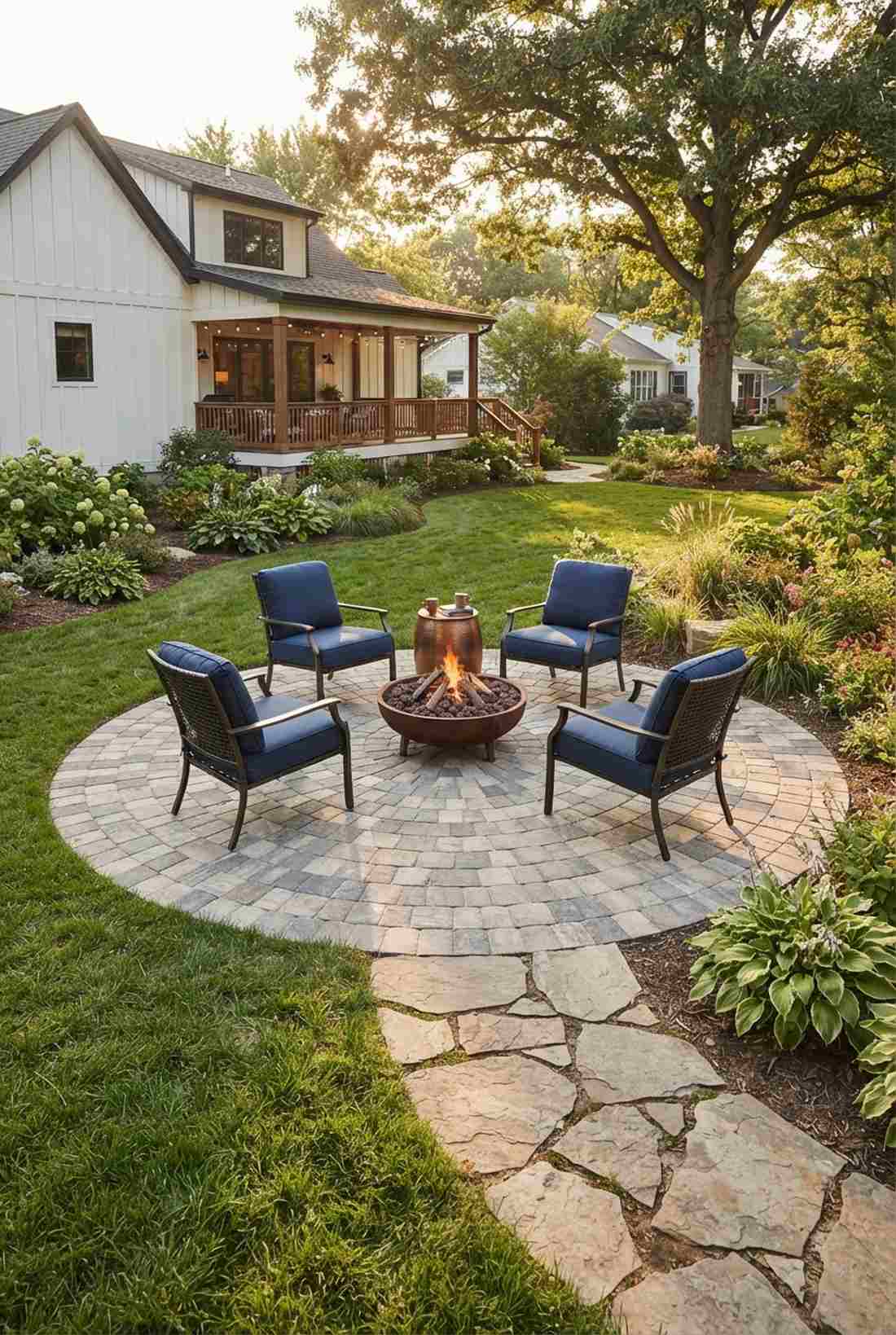 full circle paver patio