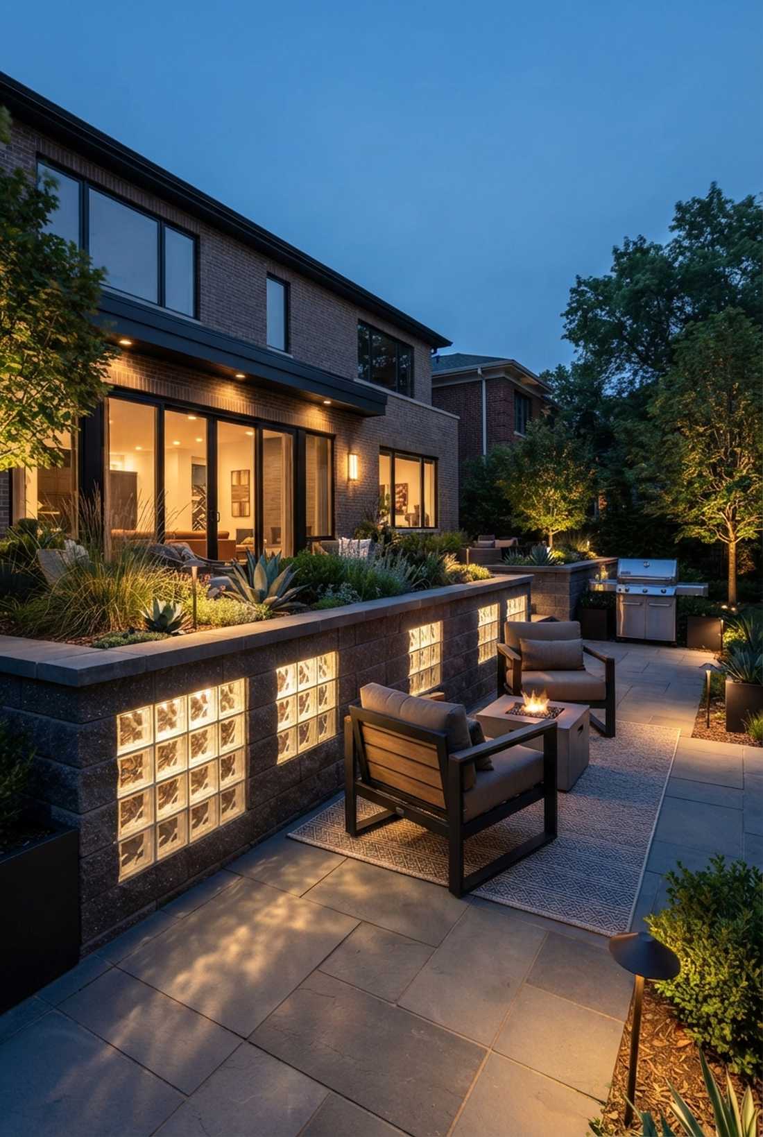 illuminated glass block accent