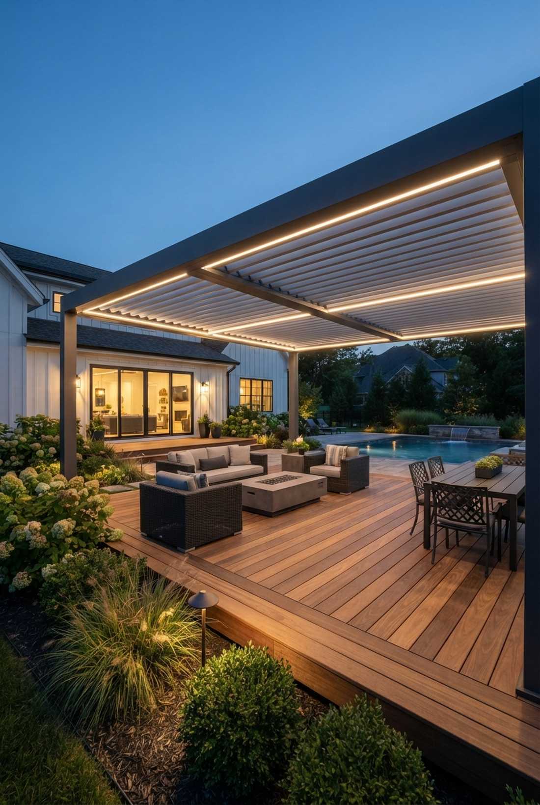 led pergola louvers