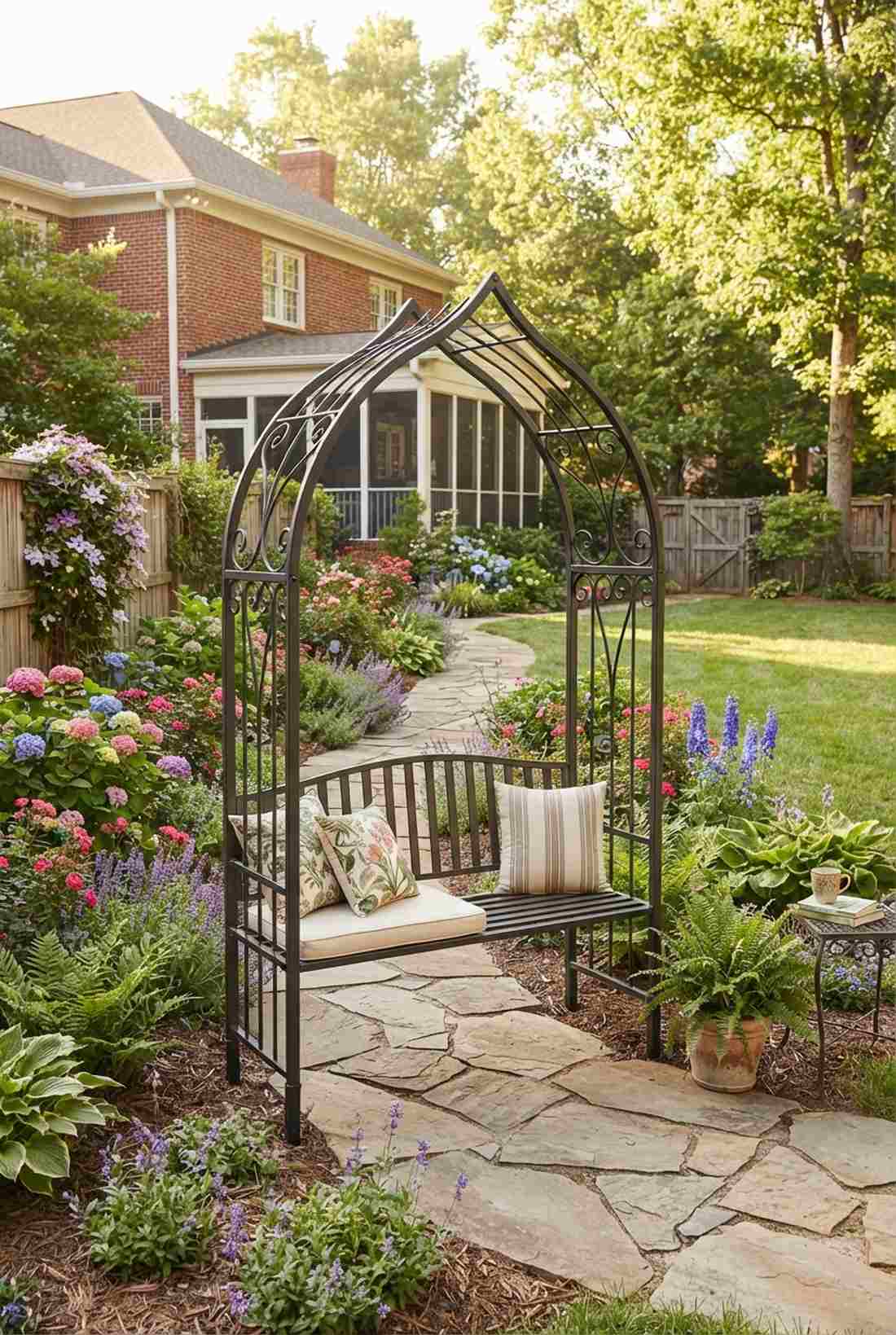 metal arch bench combo