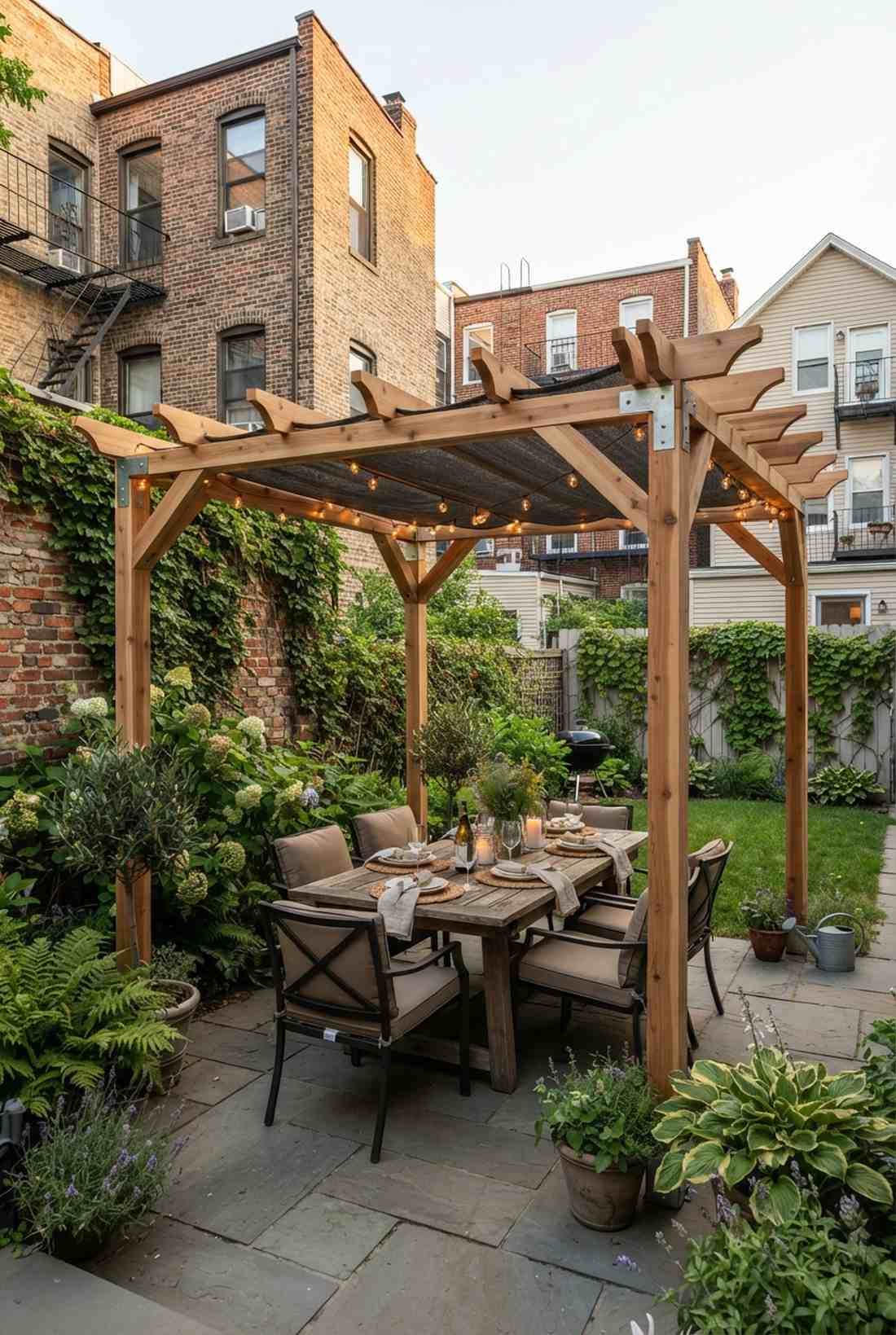 pergola with shade cloth