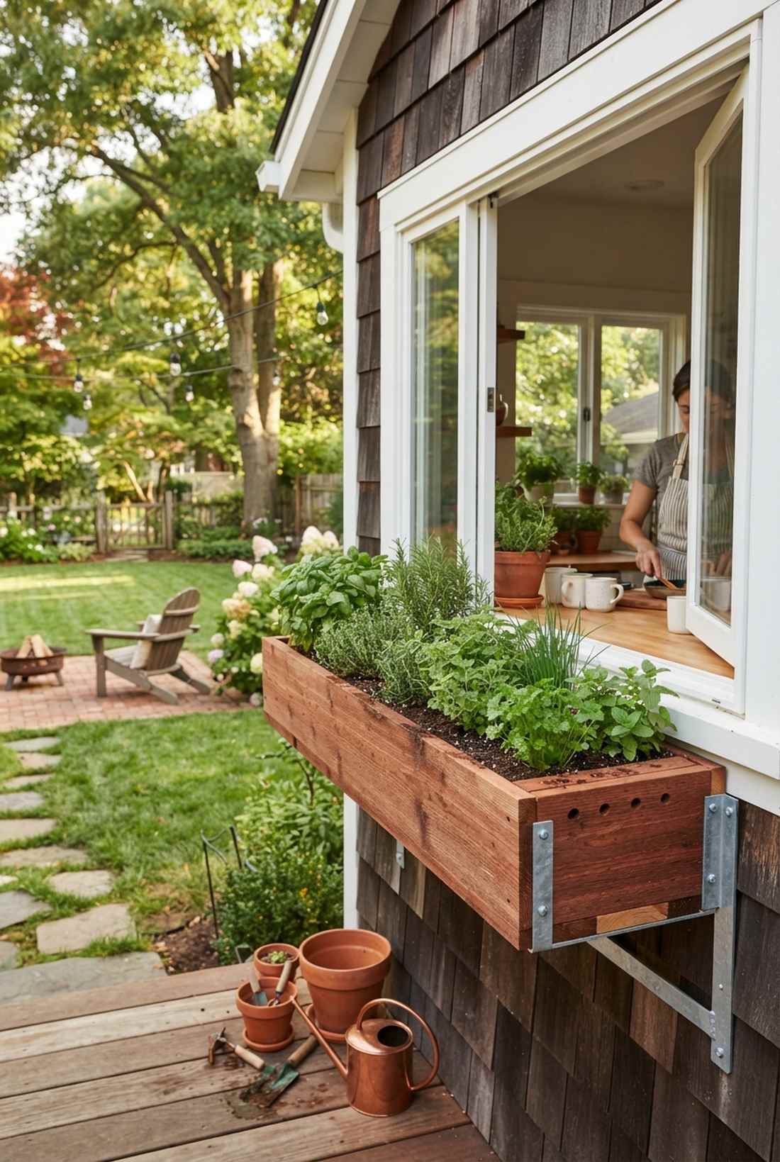 redwood herb planter