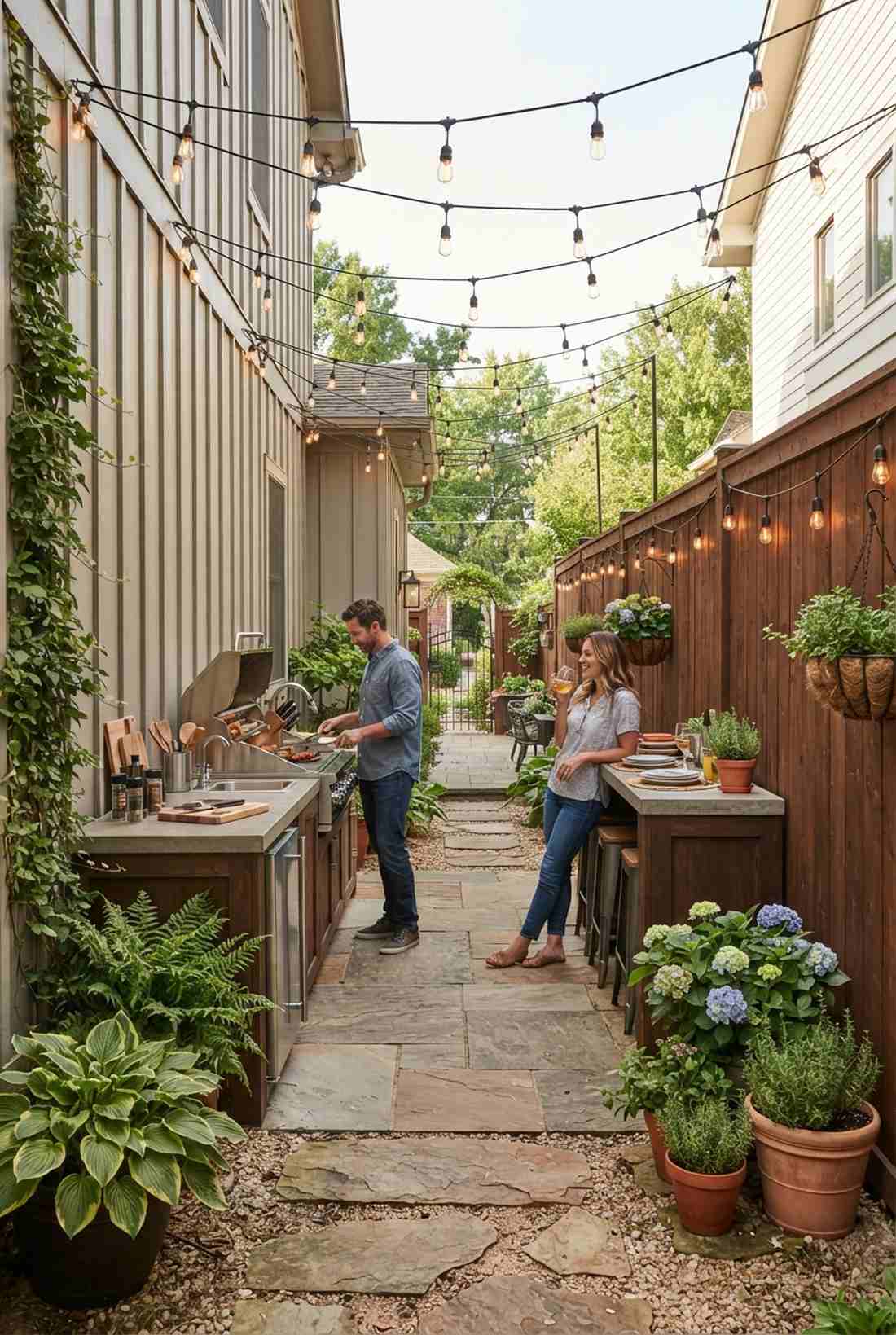 side yard galley kitchen