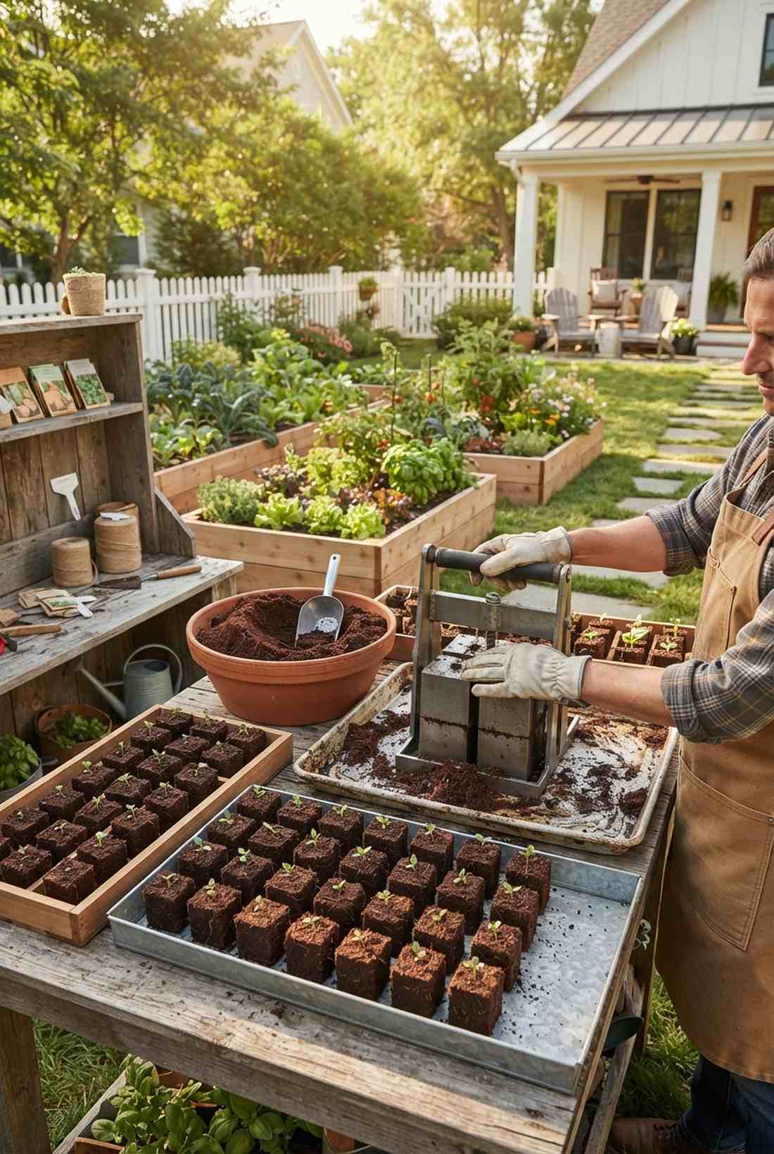 soil block maker kit with blocking mix