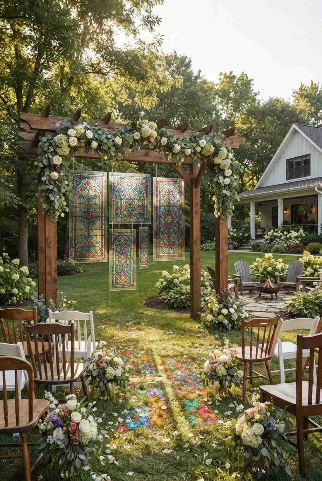 stained glass panel installation