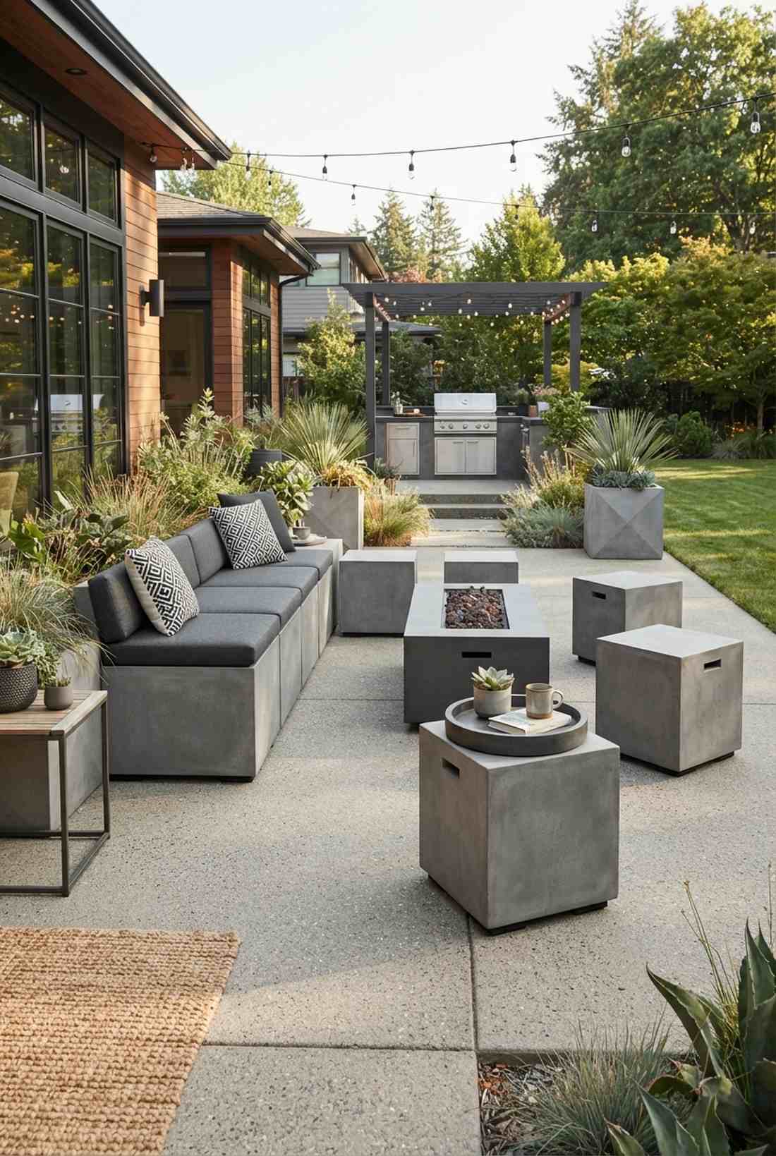 stone block modular seating