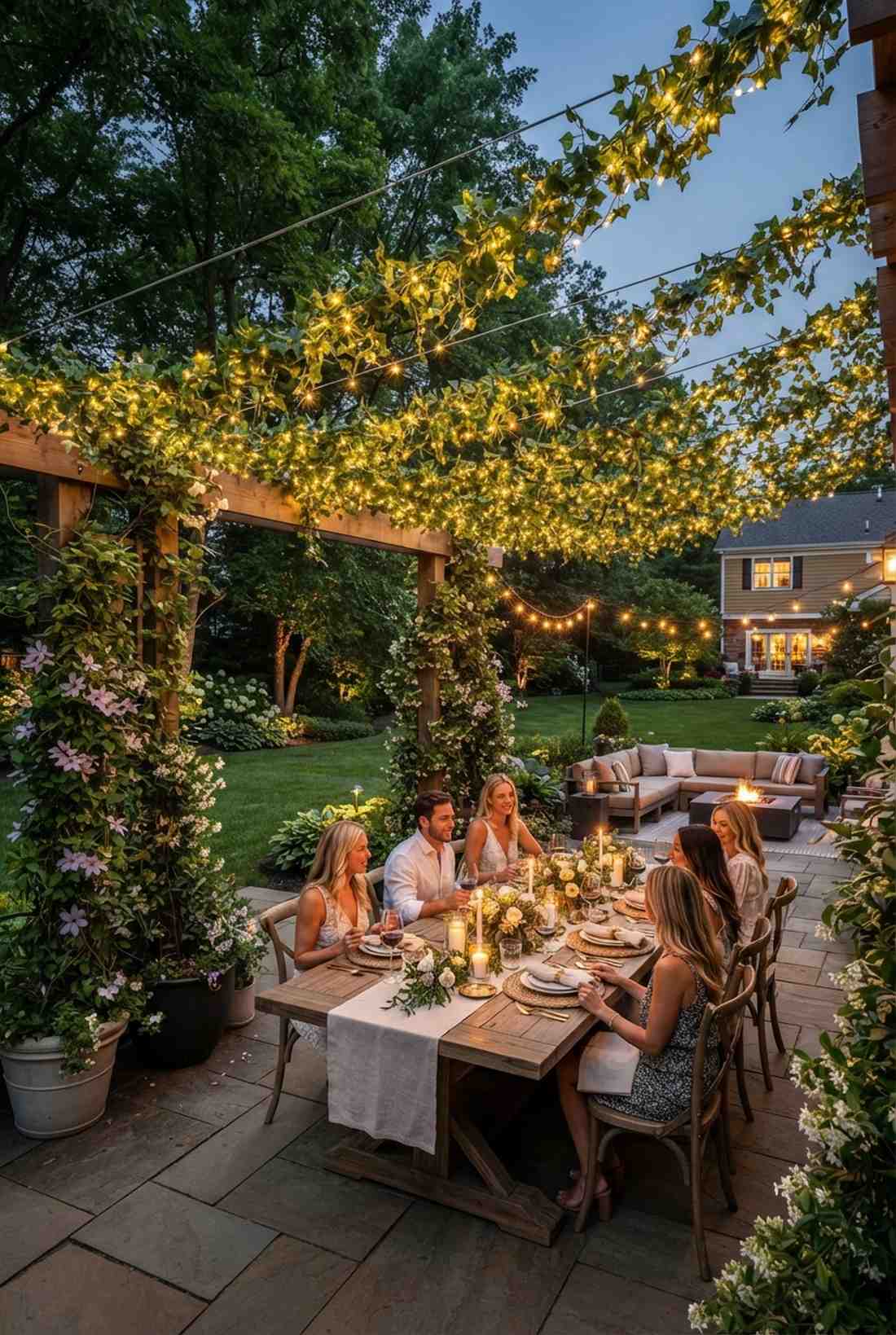 summer evening garden party drapes
