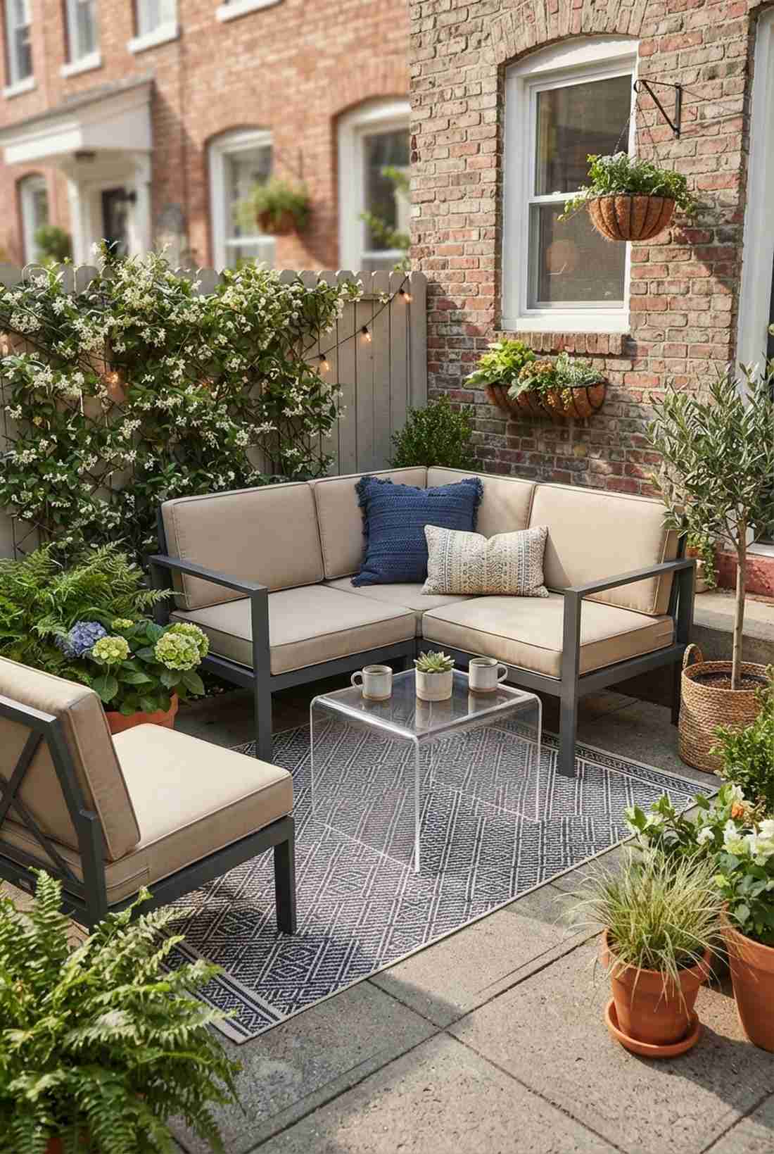 two piece loveseat sectional for small patios