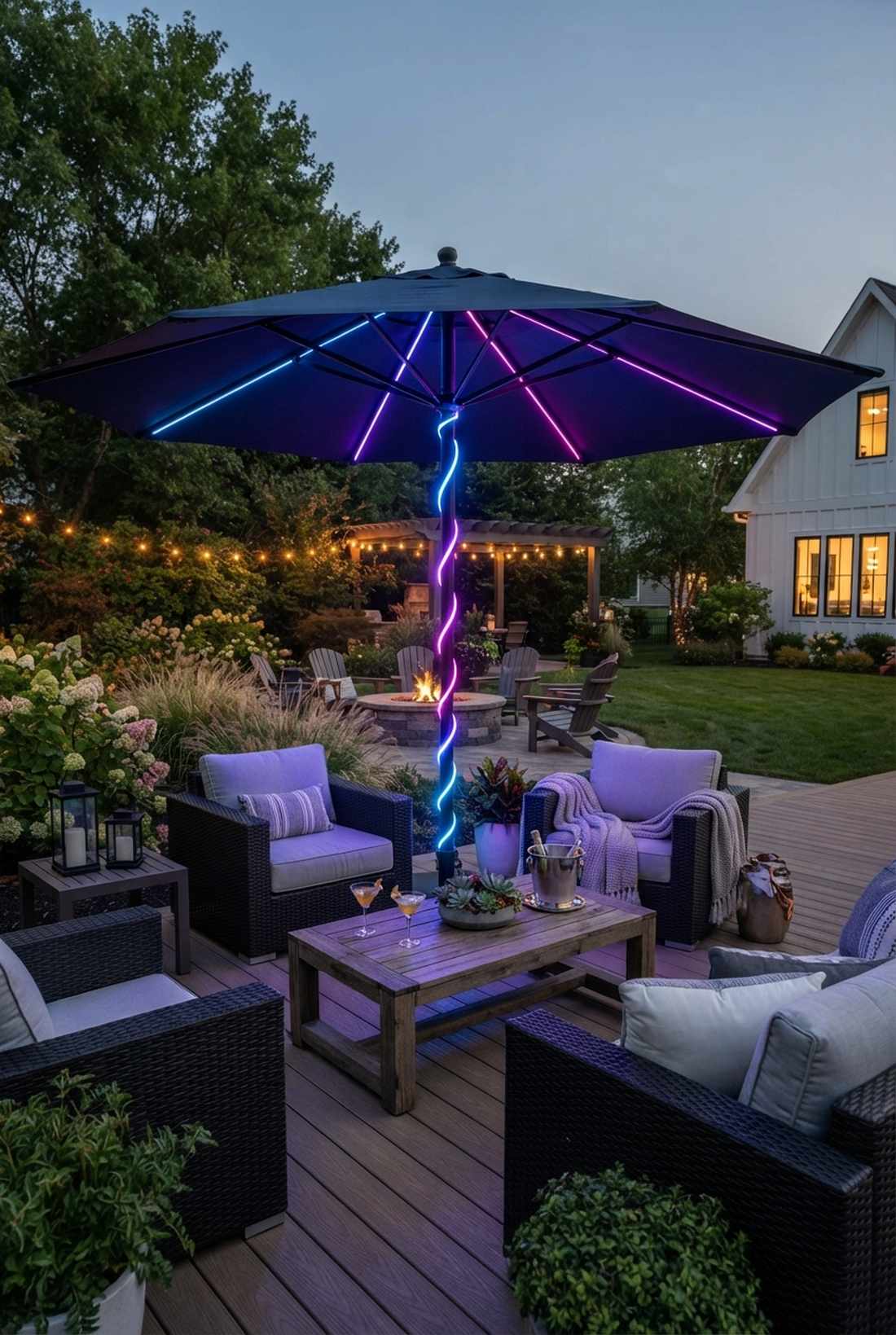 umbrella pole led strip lighting