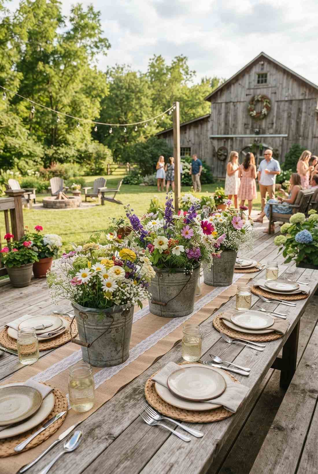 vintage tin bucket gardens