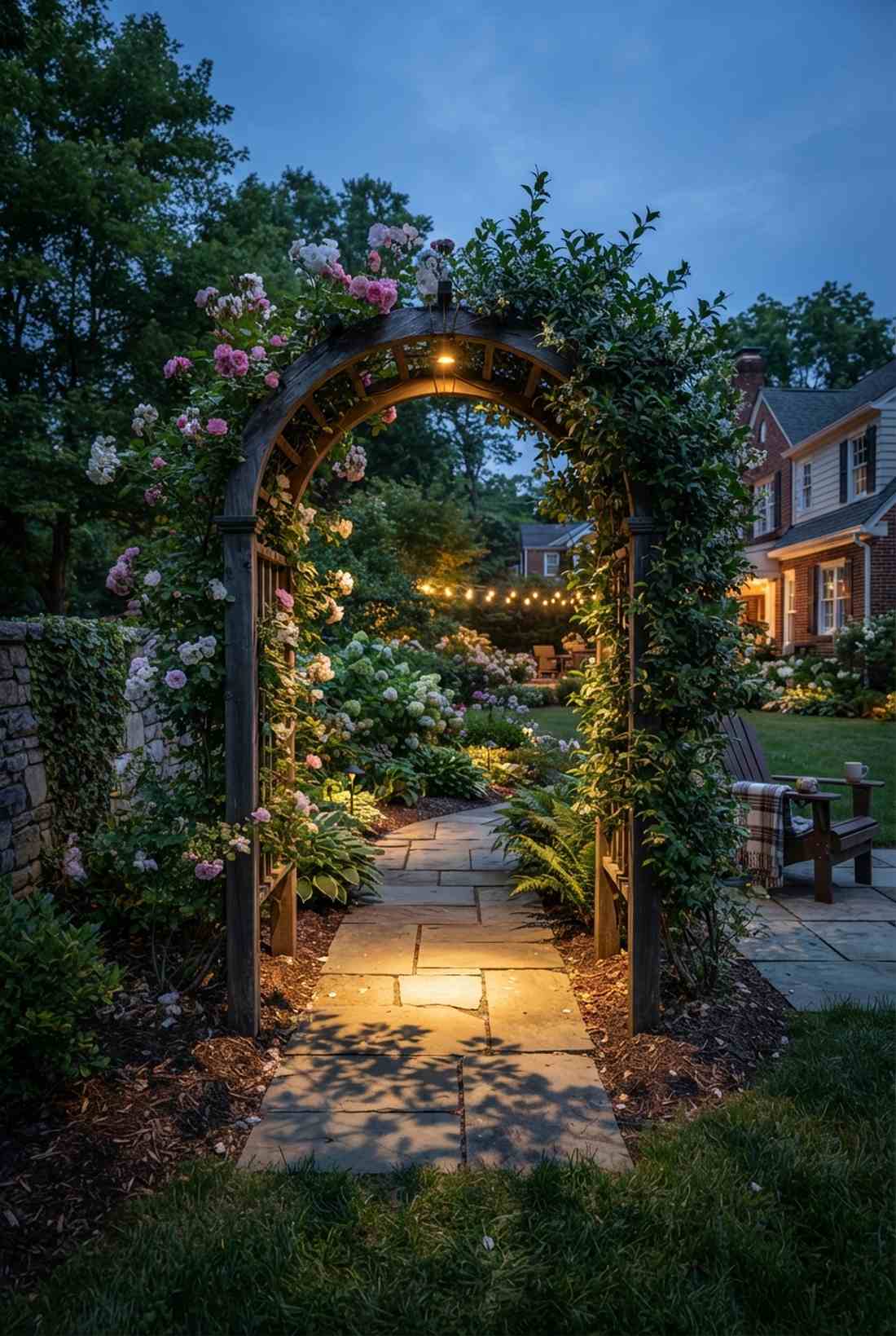 arbor arch downlighting