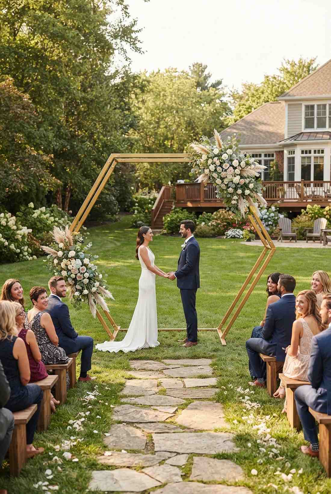 brass hexagon arch