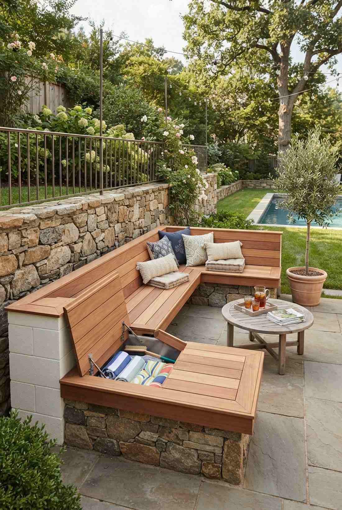 built in bench seating with storage