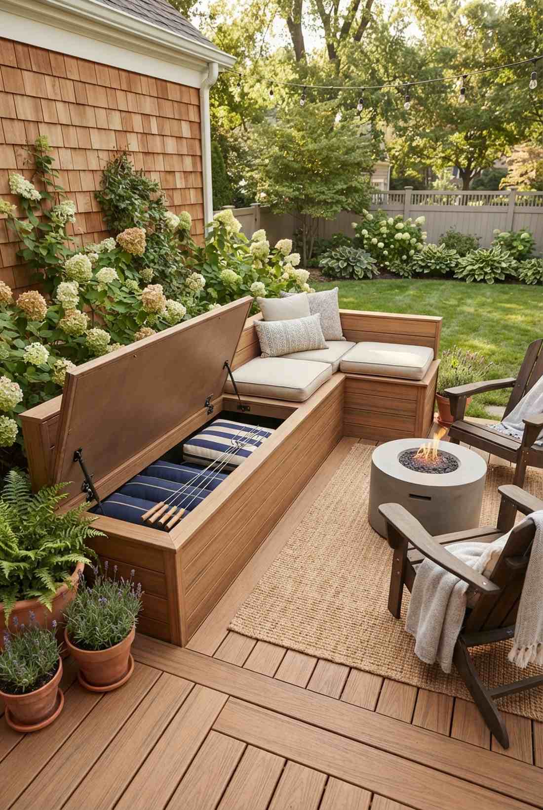 built in storage bench seating