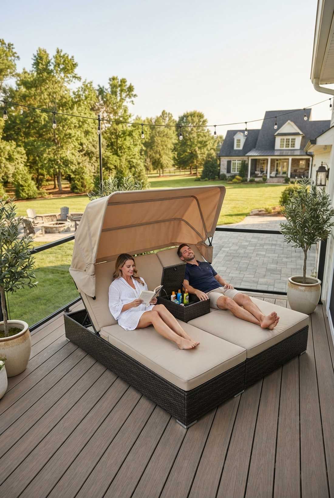 double chaise lounger for couples
