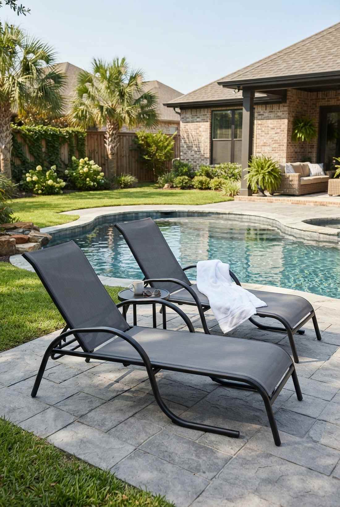 fabric sling chair with iron frame