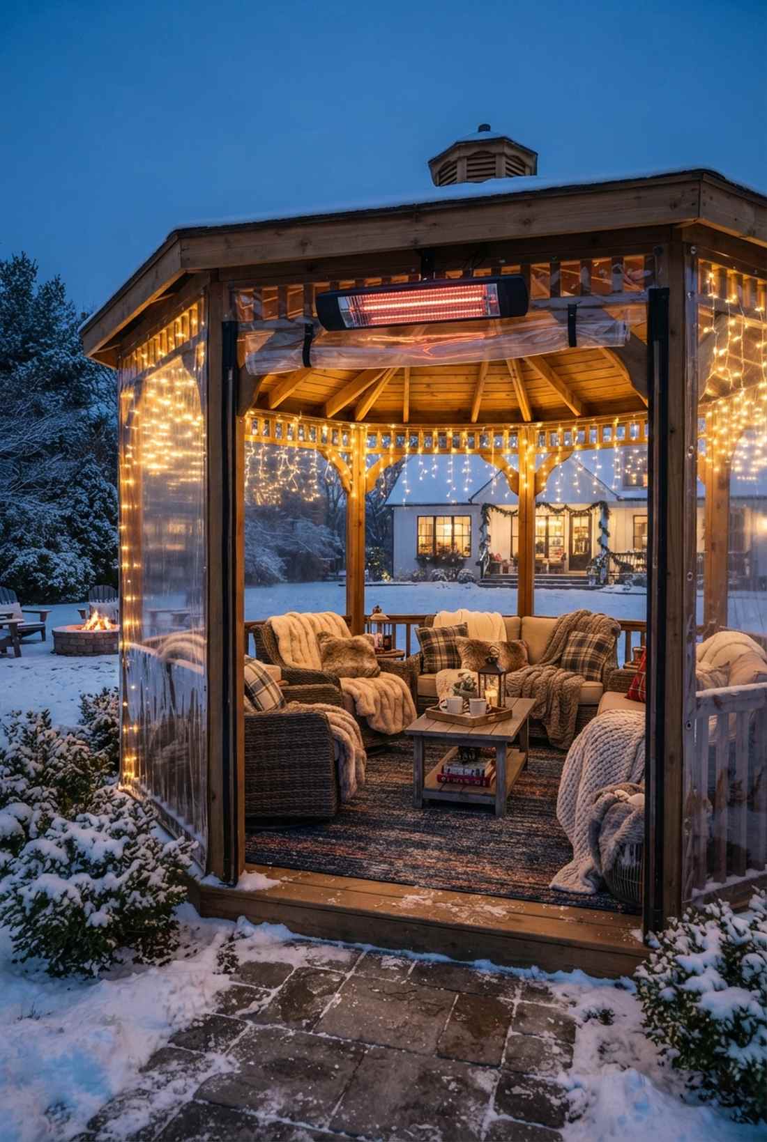gazebo winter retreat