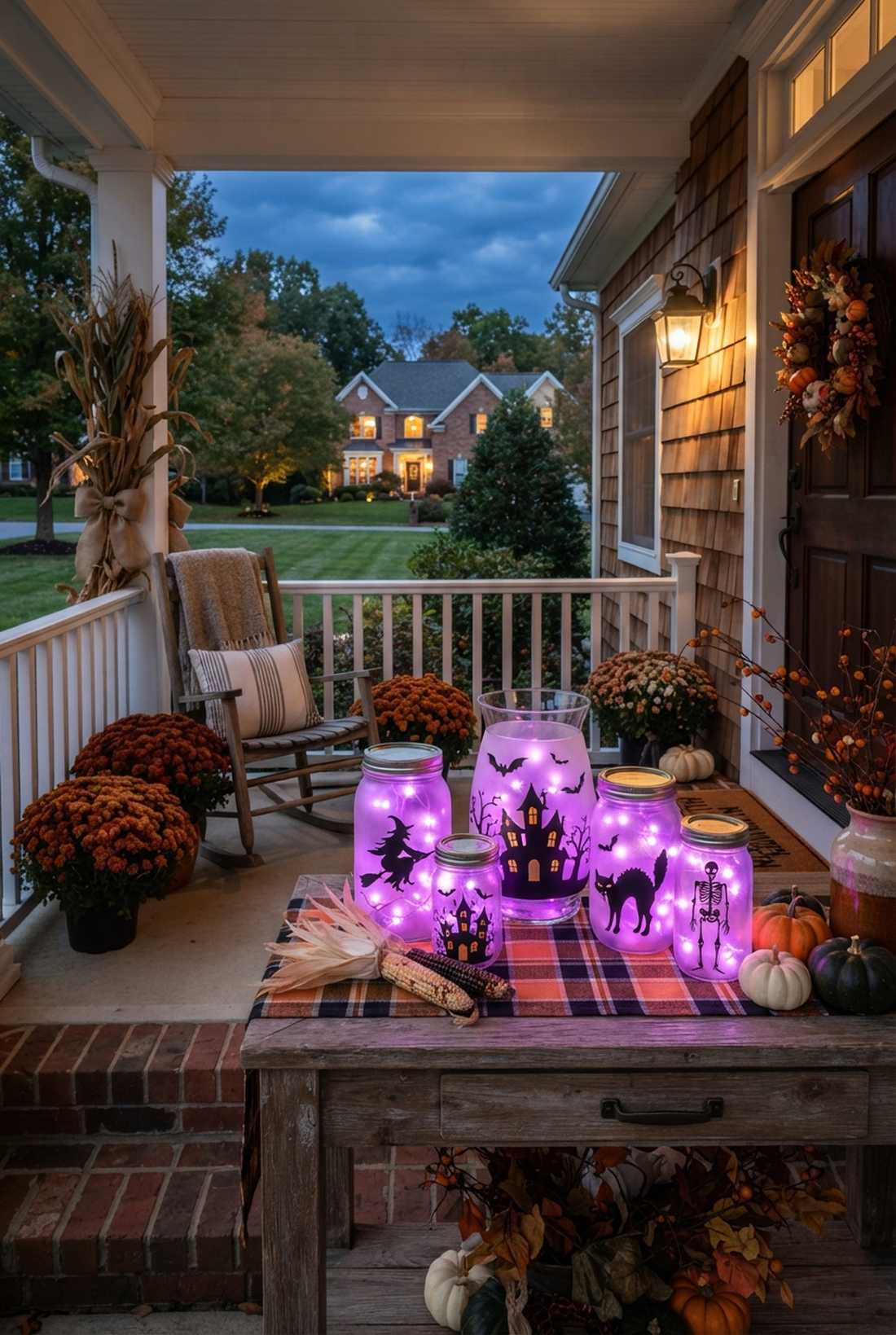 halloween spooky silhouette lanterns