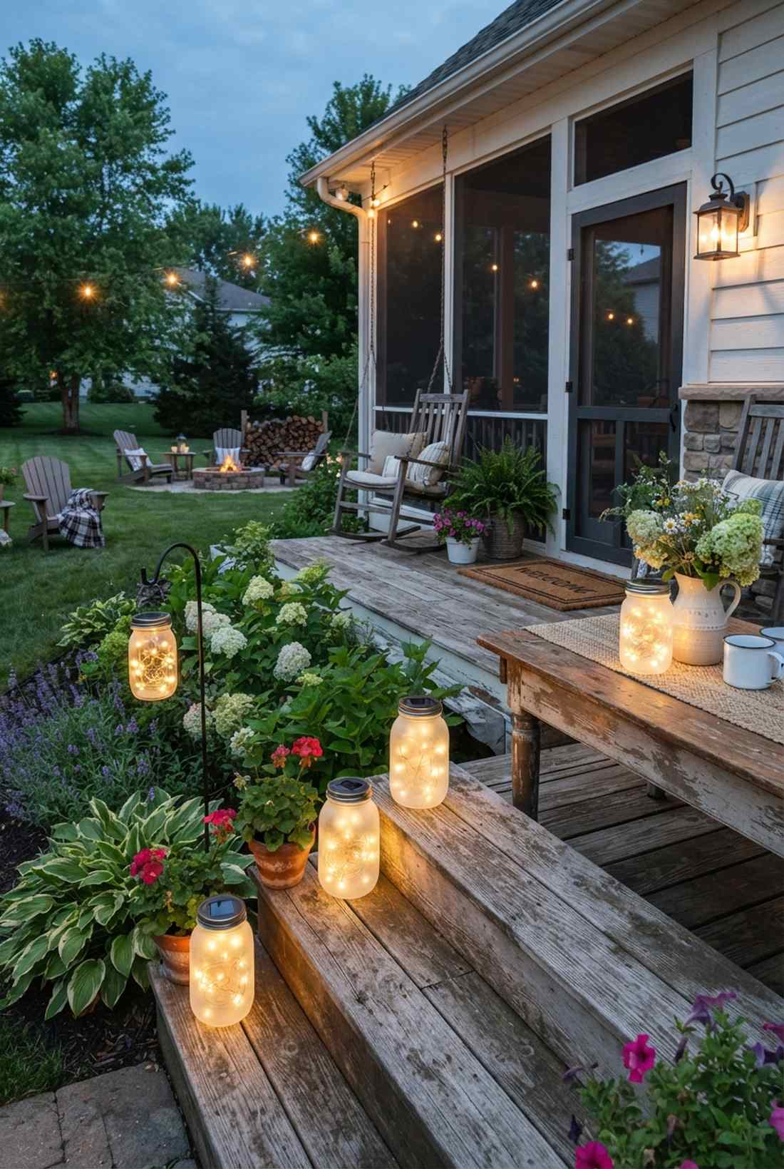 mason jar fairy light clusters