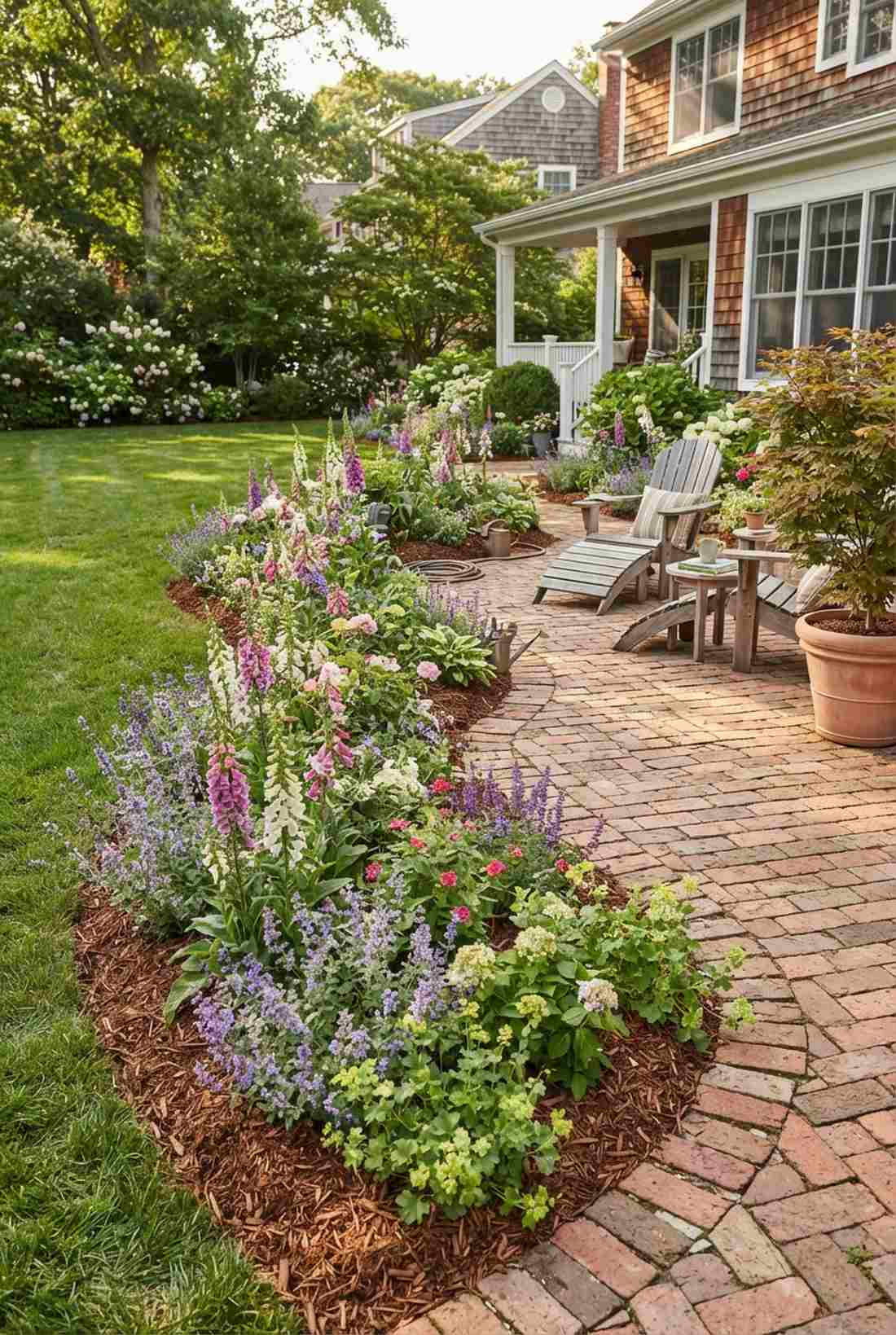 mixed border planting around edges