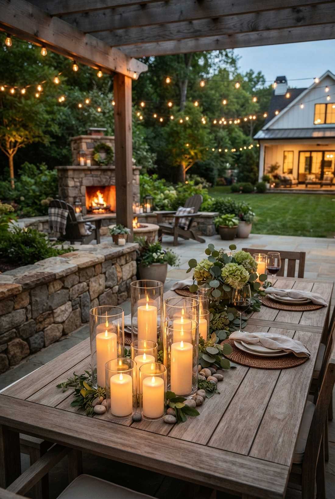 mixed height candle arrangement