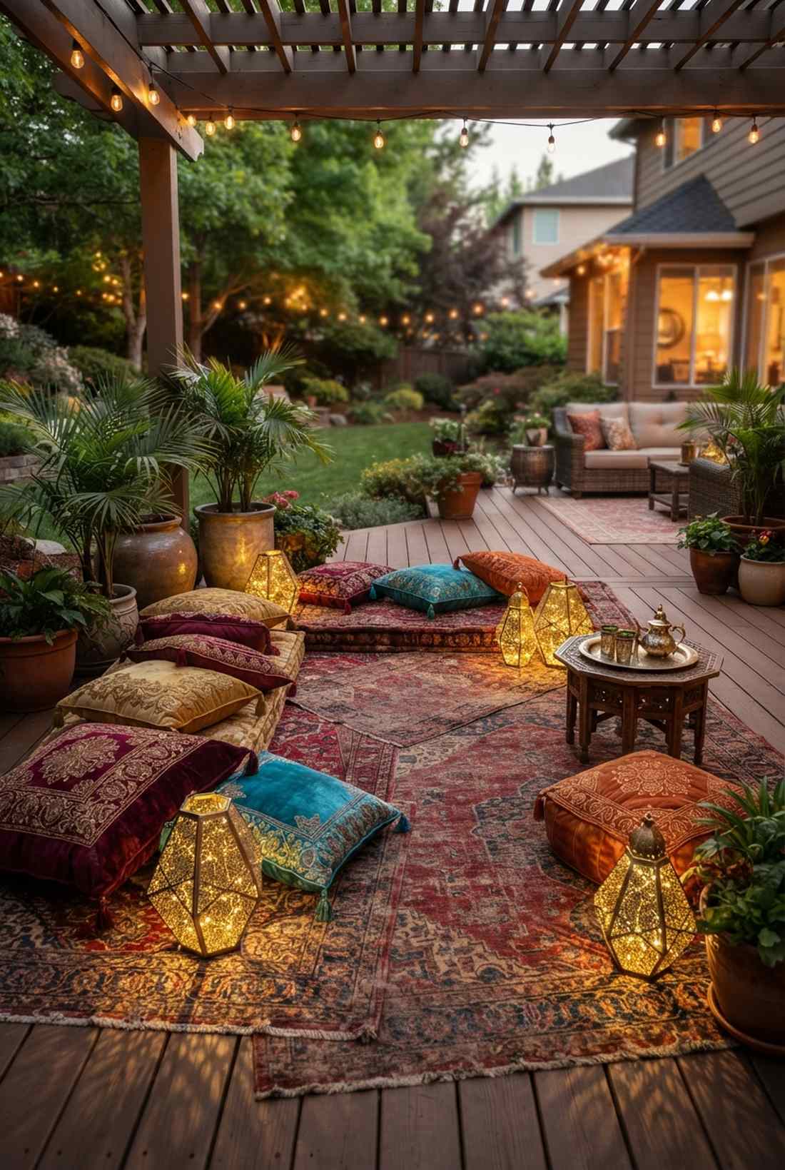 moroccan themed majlis seating