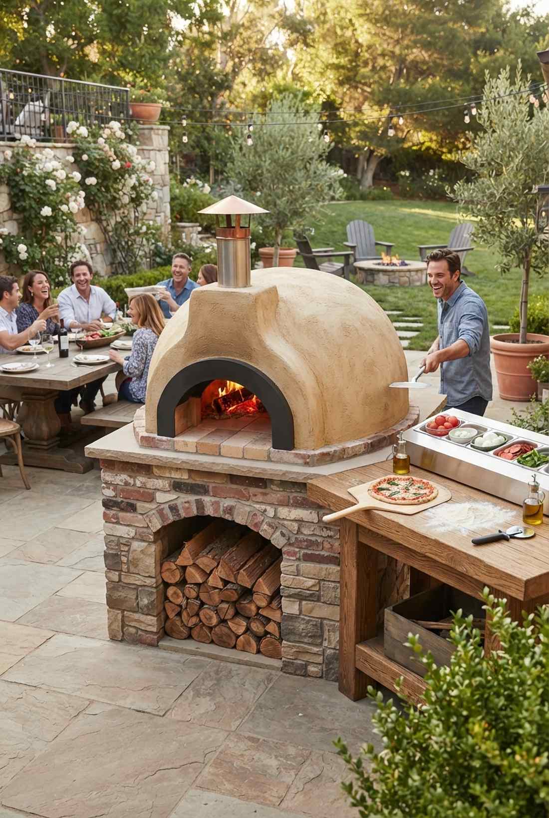 outdoor pizza oven station