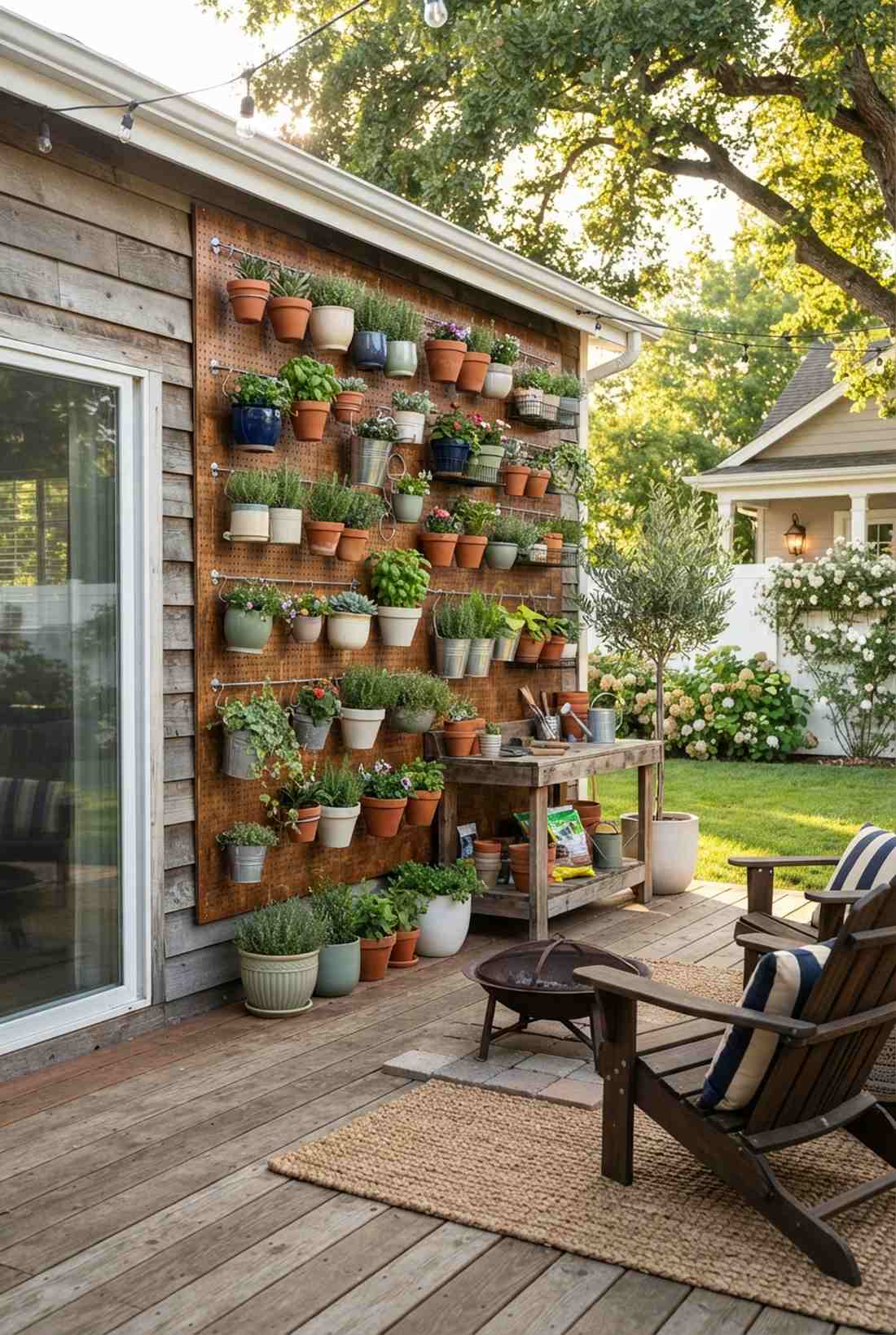 pegboard planter wall