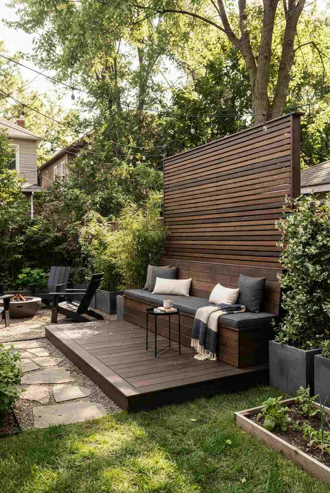 privacy screen bench wall