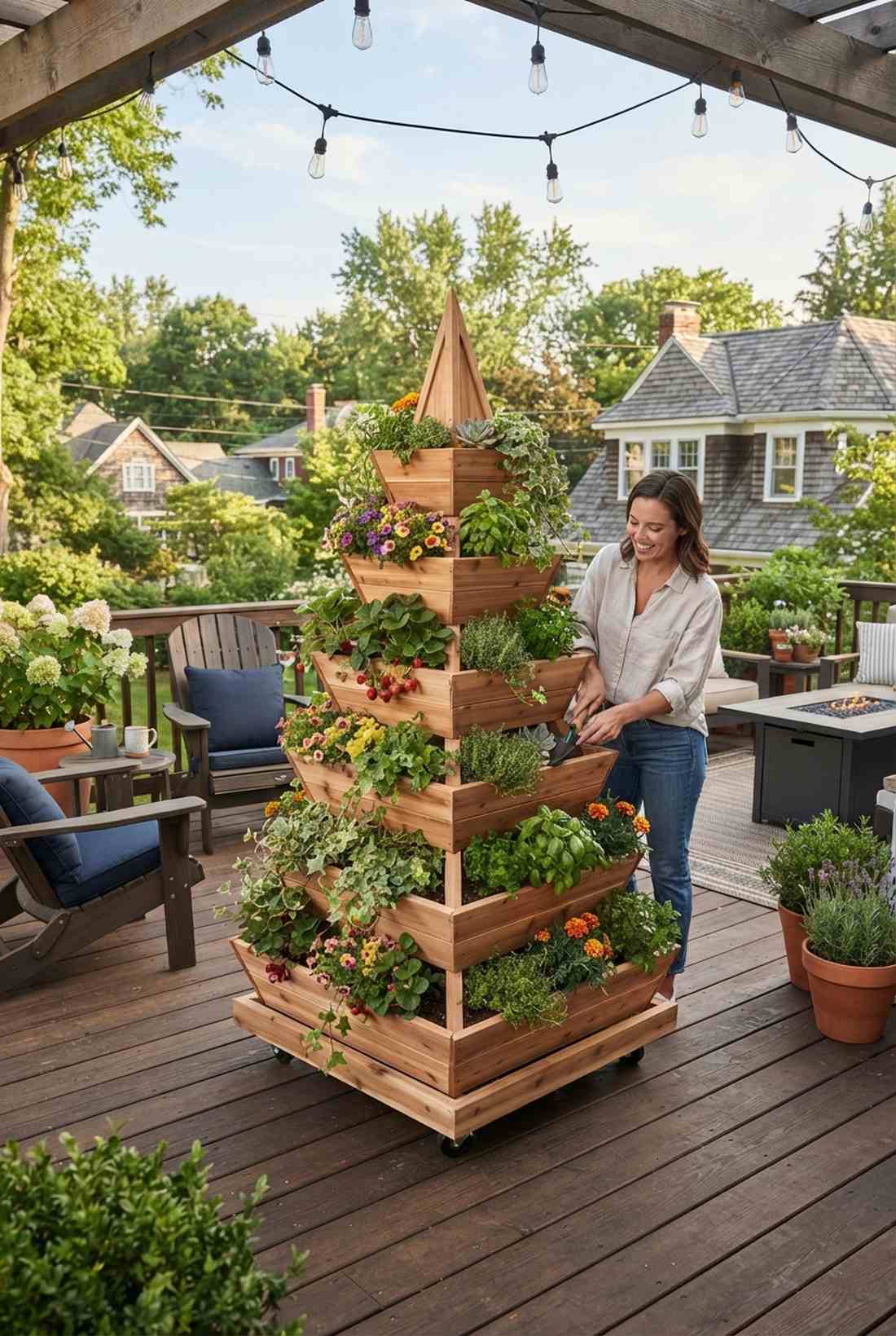 pyramid tower planters