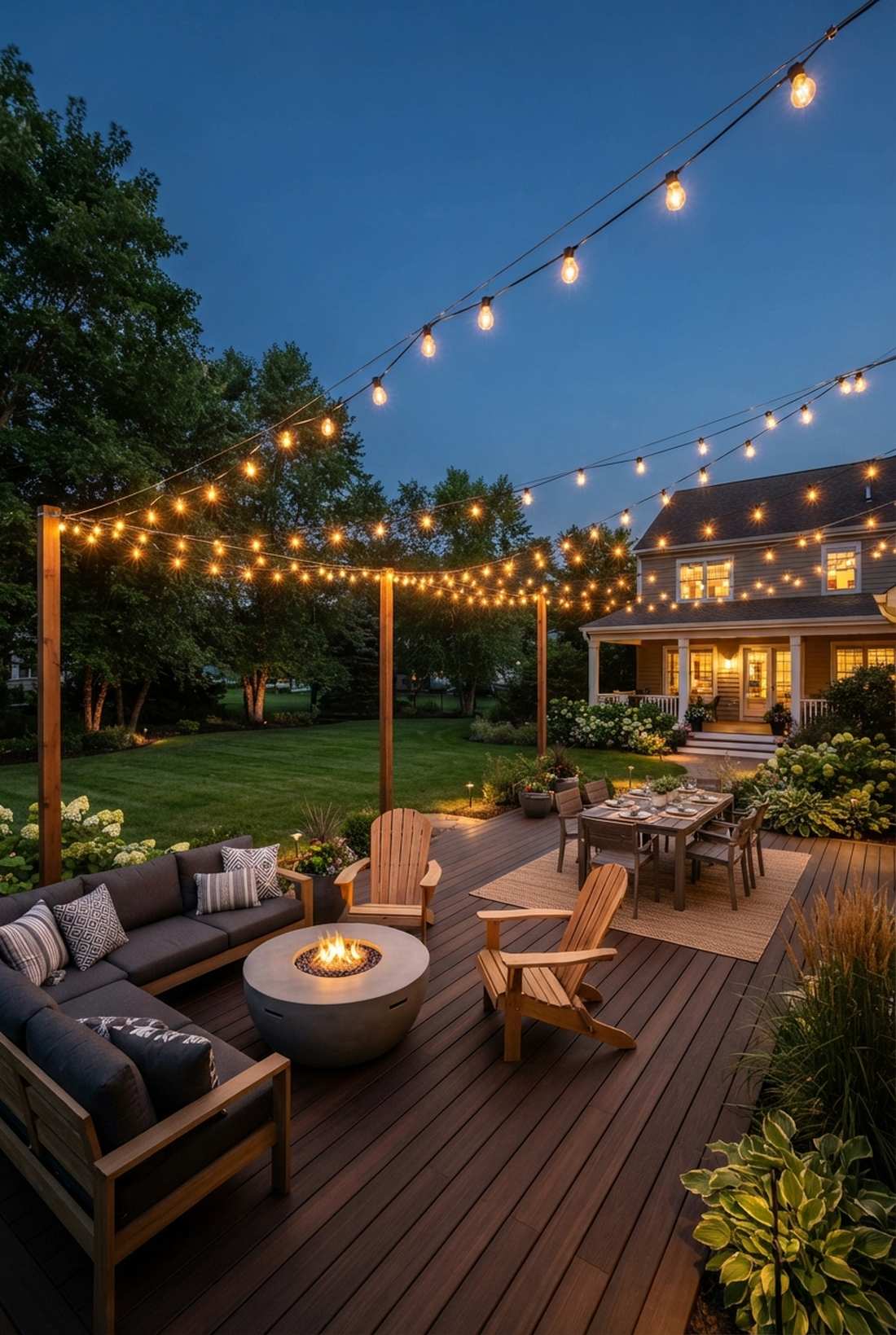 string light overhead canopy