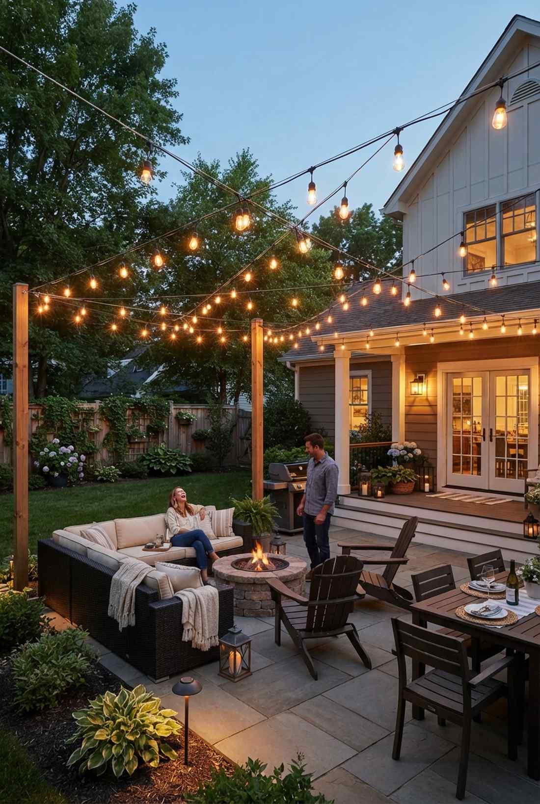 string lights zigzag pattern