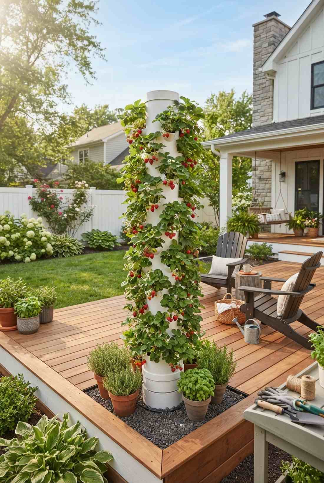 terracotta vertical pillar planter