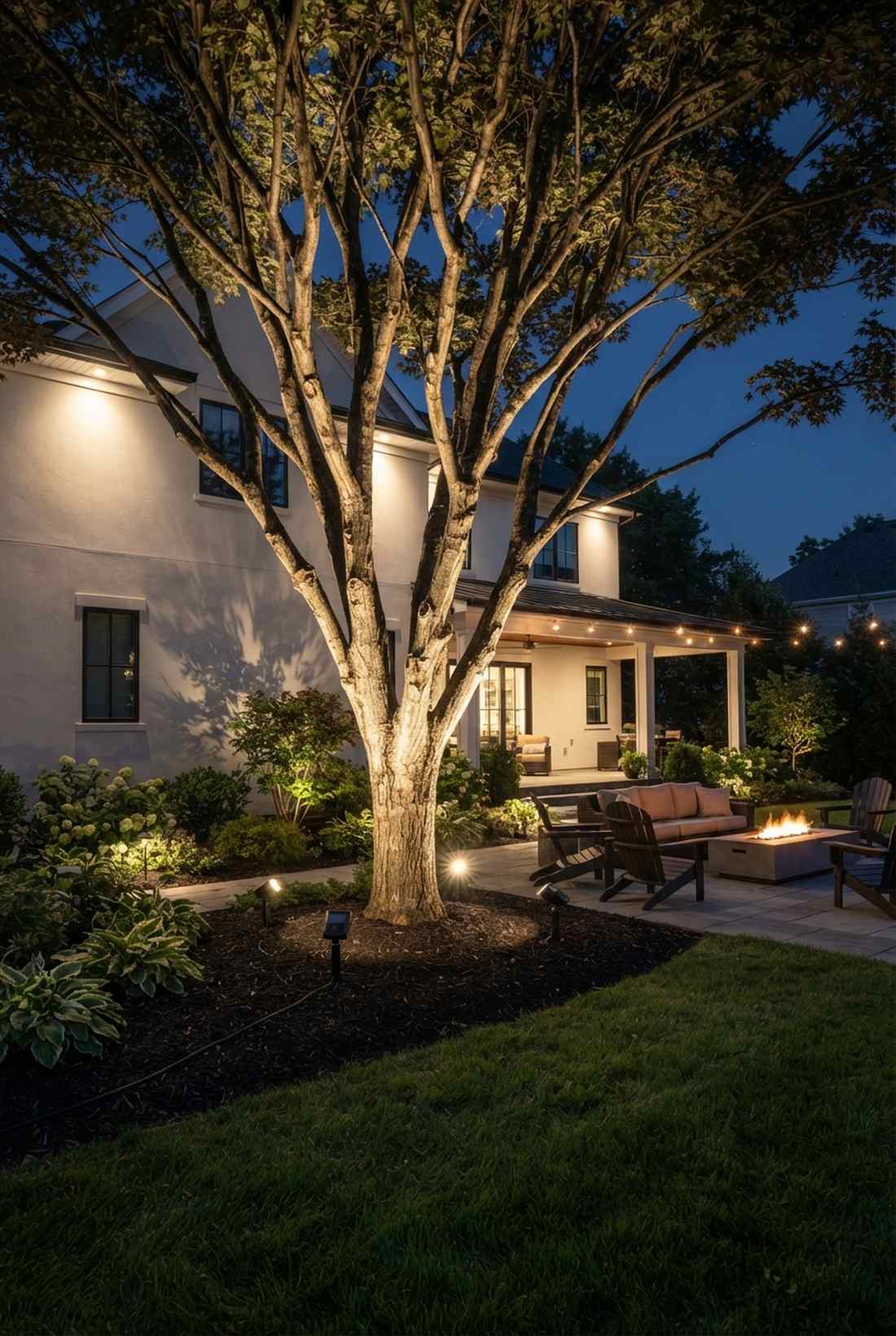 uplighting focal trees
